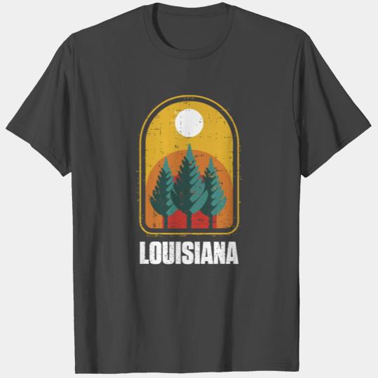 Louisiana Vintage Sunset Outdoors Hiking Souvenir T Shirts