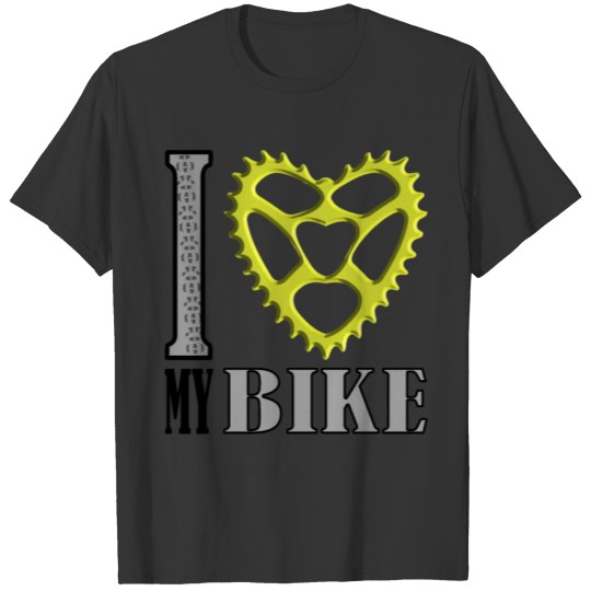 I love my bike elox green heart T Shirts