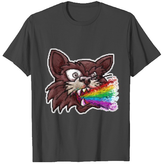 cat rainbow vomit 8 bit style T Shirts