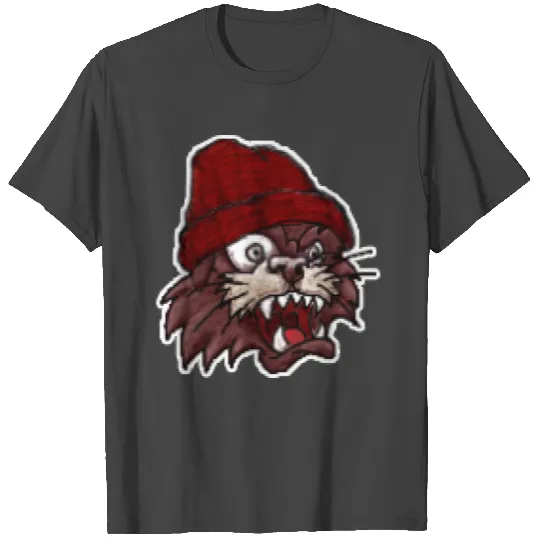 cat wear beanie 8 bit pixel style T Shirts
