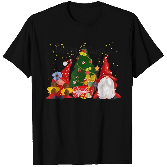 Merry Christmas Nordic Gnomes With Tree T Shirts