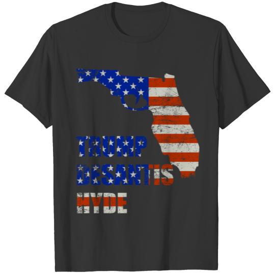 Trump Desantis Hyde Florida map gun vintage T-shirt