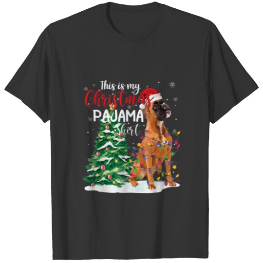This Is My Christmas Pajama Shirt Boxer Dog Lover T-shirt
