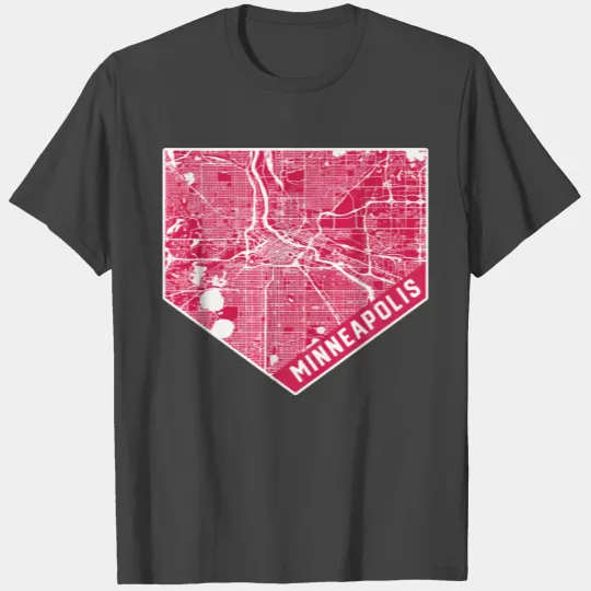 Minneapolis Map On Baseball Home Plate Minnesota I T Shirts