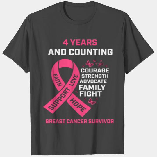 Pink Breast Cancer Survivor Gifts Women 4 Years Ca T Shirts