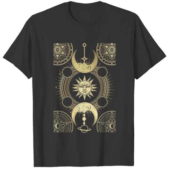 Spiritual Sun and Moon Art Astrology Signs T Shirts
