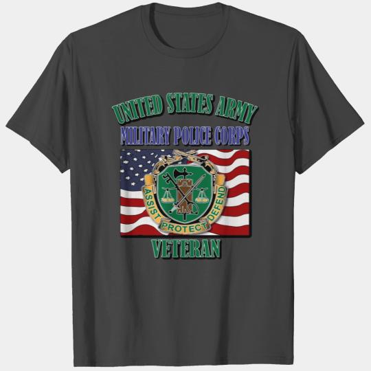 U S Army Military Police Veteran Back Design T Shirts