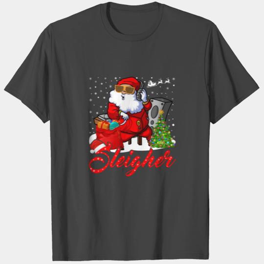 SLEIGHER Heavy Metal Music Santa Christmas T Shirts