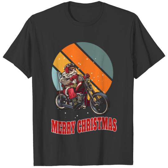 Merry Christmas Santa Riding A Motorcycle T-shirt