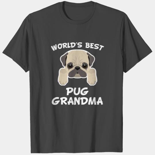 World'S Best Pug Grandma Dog Granddog T Shirts