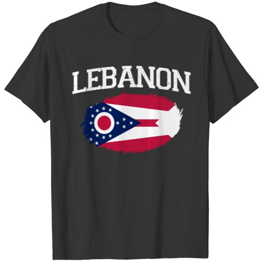 Lebanon Oh Ohio Flag Vintage Usa Sports Men Women T Shirts