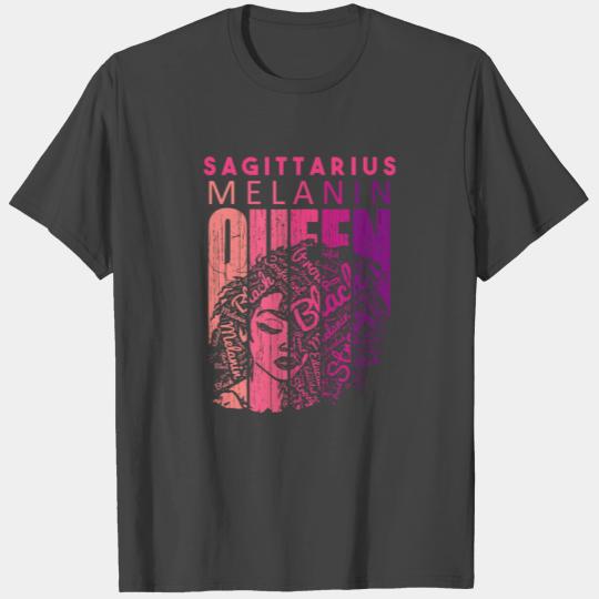 Sagittarius Melanin Queen Black Woman Zodiac Horos T Shirts
