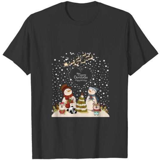Merry Christmas funny Christmas Panda T Shirts