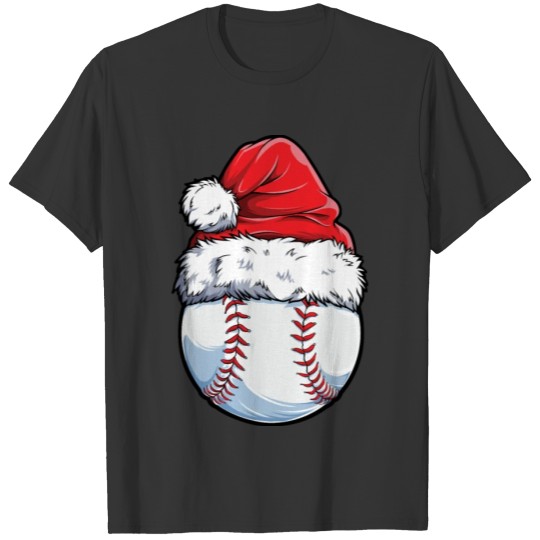 Christmas Baseball Ball Santa Hat Xmas Boys Catche T Shirts