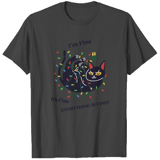 Christmas Lights Im Fine Everything Is Fine Funny T Shirts