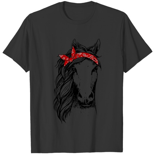 Horse Bandana T Shirt for Horseback Riding Horse L T-shirt