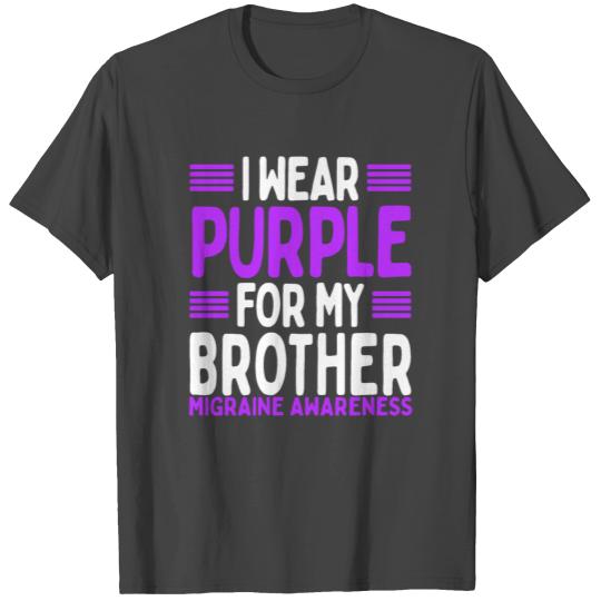 Purple Sibling Twin Migraine Awareness Brother T Shirts