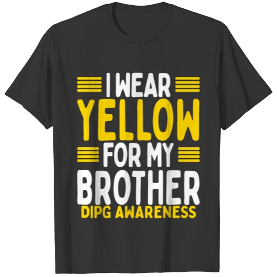 Yellow Sibling Twin DIPG Awareness Brother T-shirt