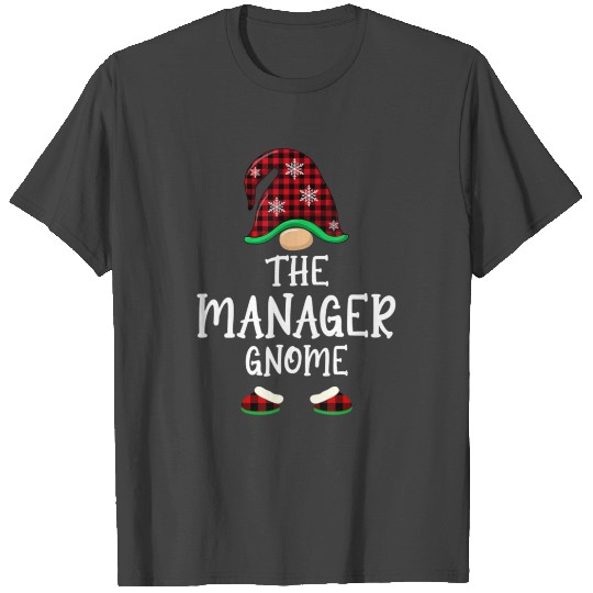 Manager Gnome Buffalo Plaid Matching Family Xmas T Shirts