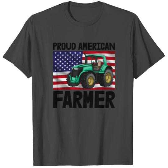 Proud American Farmer Tractor T Shirts