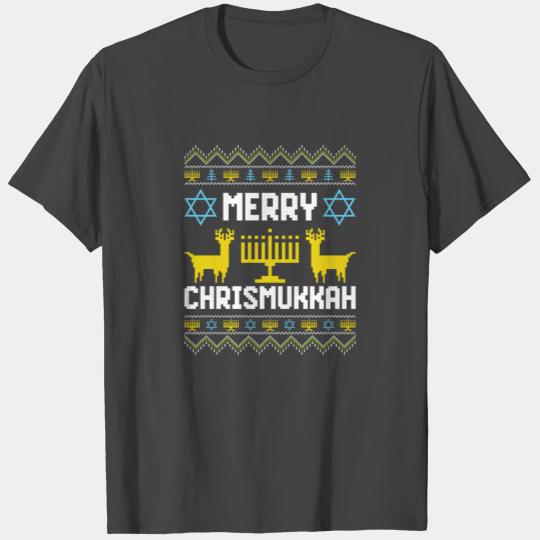 Merry Christmukkah Funny Menorah Ugly Hanukkah T Shirts