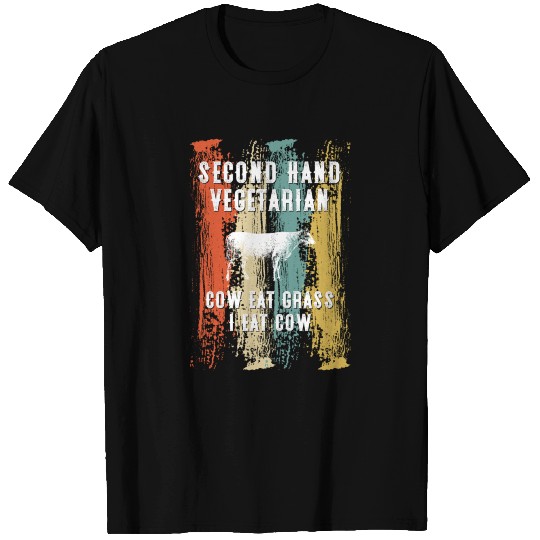 Second Hand Vegetarian Cow Eat Grass Beef BBQ T Shirts