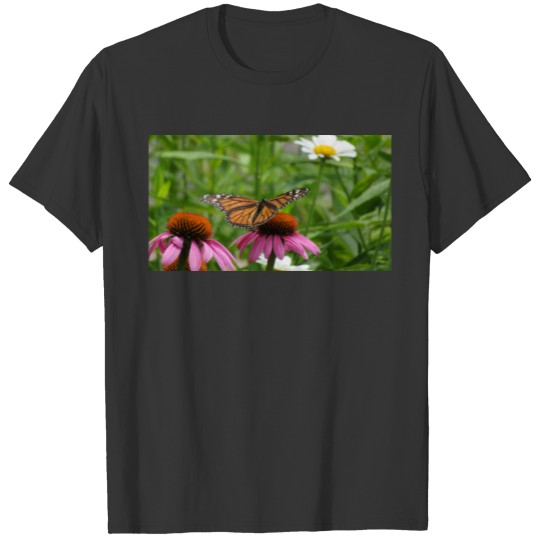Monarch Butterfly on Cone Flower T Shirts