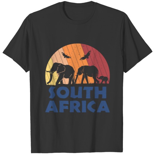South Africa family elephants retro T Shirts