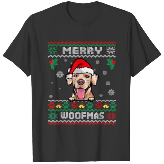 Merry Woofmas Rhodesian Ridgeback Dog Christmas T Shirts