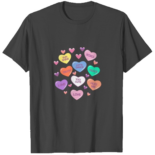 Valentine Candy Heart T Shirts Men Women Kids Valenti