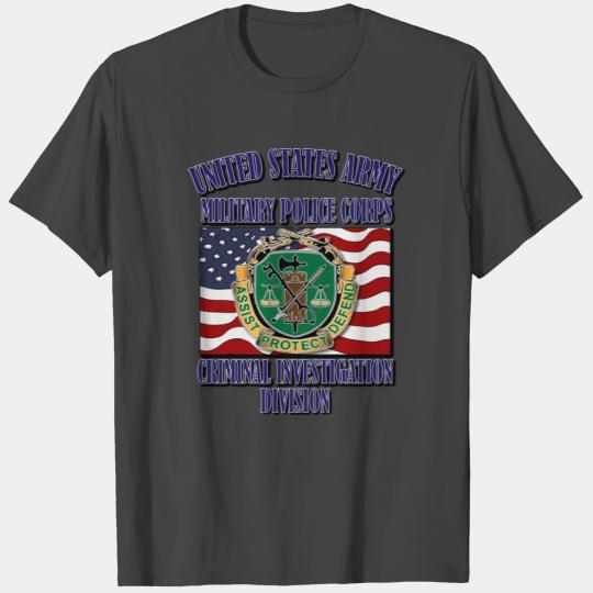 U S Army Military Police Cid Front Design T Shirts