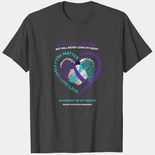 Wings Ribbon In Memory Cousin Suicide Prevention A T Shirts