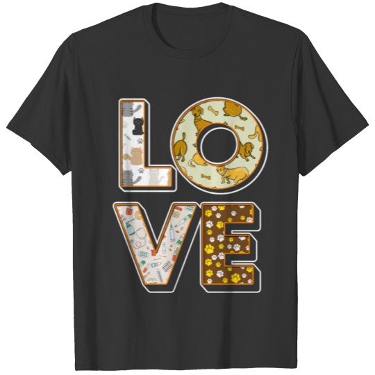 Vet Tech Love Animals Veterinarian T-shirt