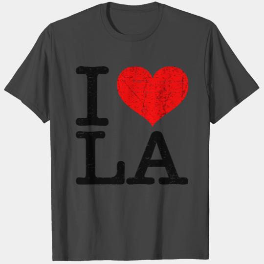 I Love La Los Angeles Vintage Red Heart Gift T Shirts