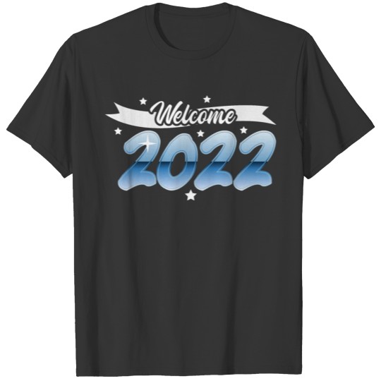 2022 Happy New Year with Colorful text T-shirt