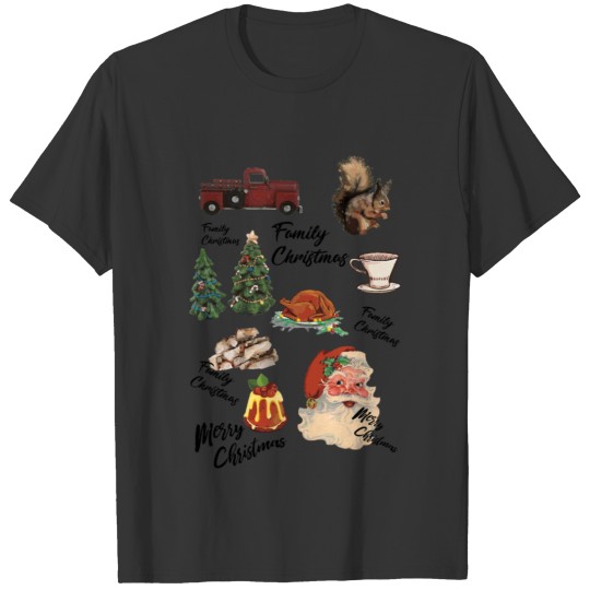 Christmas vintage pattern happy thanks giving day T-shirt