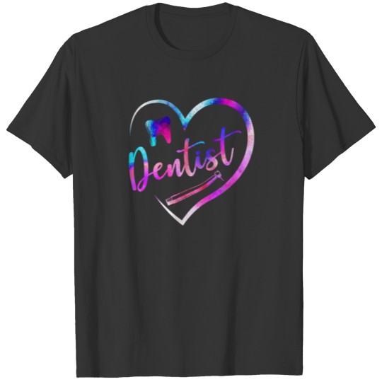 Dentist Heart Watercolor Dentist T-shirt