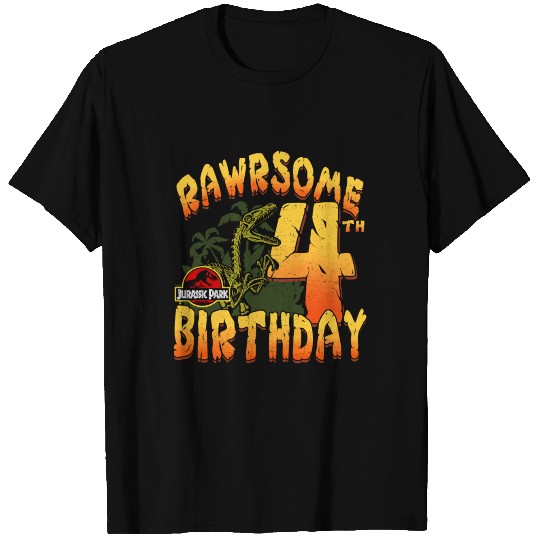 Jurassic Park Rawrsome 4Th Birthday T Shirts