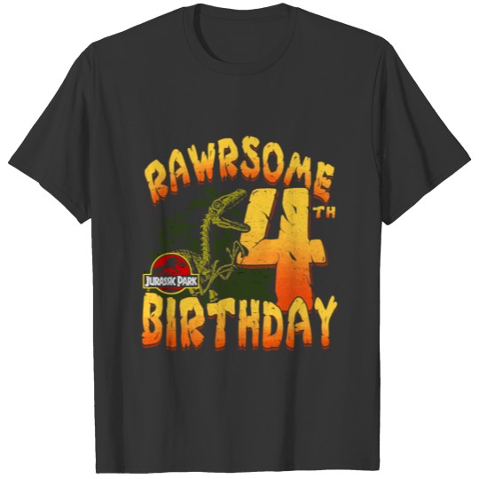Jurassic Park Rawrsome 4Th Birthday T Shirts