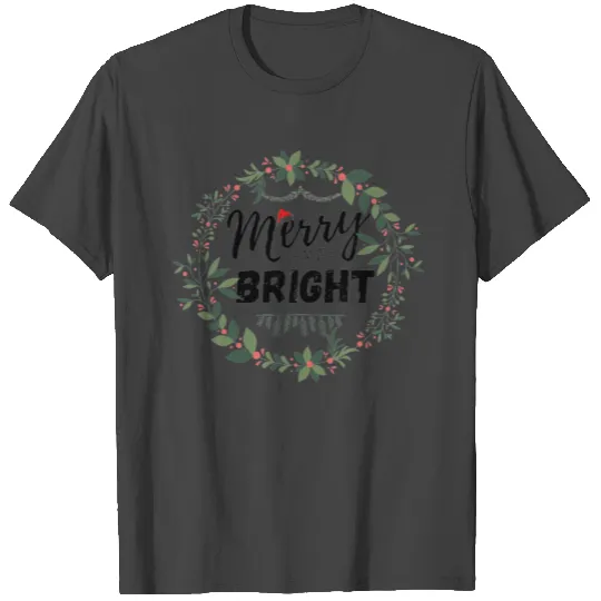 Christmas T Shirts Womens Merry and Bright