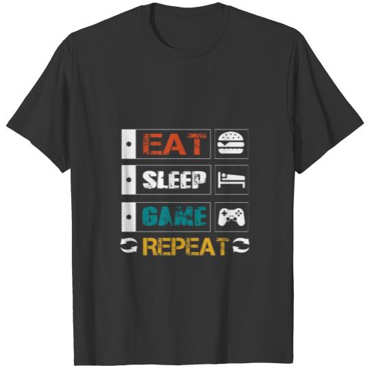 eat sleep game repeat T-shirt