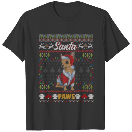 Santa Paws Christmas Dog Merry Christmas Chihuahua T Shirts