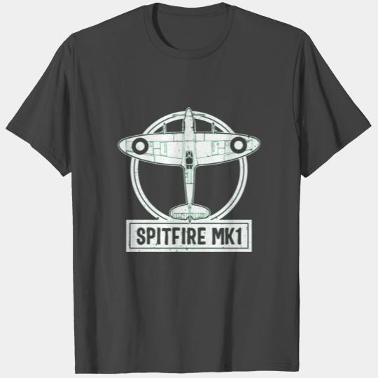 Spitfire Mk 1 RAF UK British WWII Supermarine F T Shirts