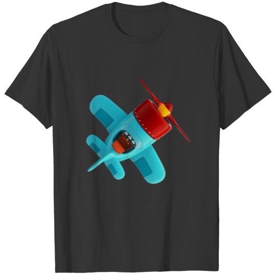 cartoon plane diagonal T-shirt