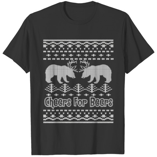 Cheers for Beers Ugly Christmas T-shirt
