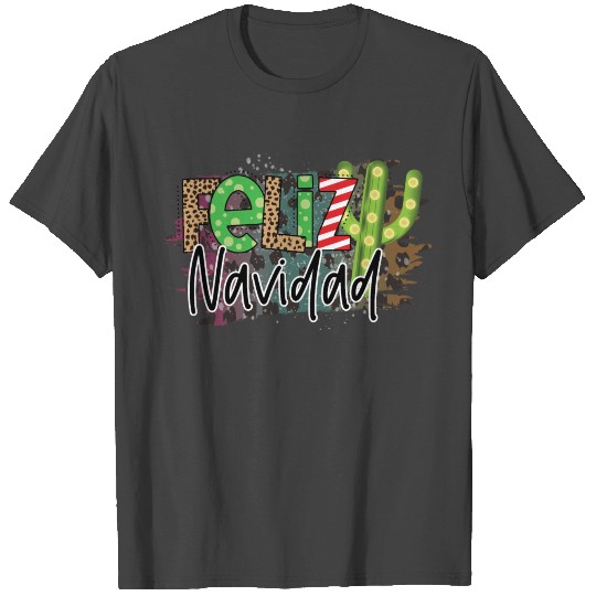Feliz Navidad Spanish Catus Christmas T Shirts