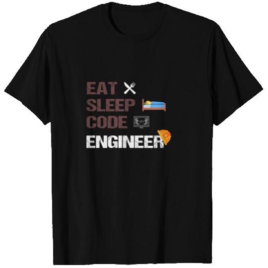 Eat Sleep Code Engineer Funny Engineering Student T Shirts