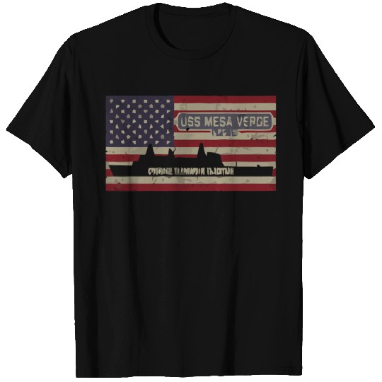 Uss Mesa Verde Lpd-19 American Flag Gift T Shirts