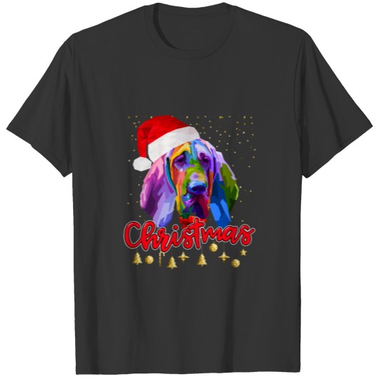 Christmas Bloodhound Dog Pop Art Christmas Pajama T Shirts