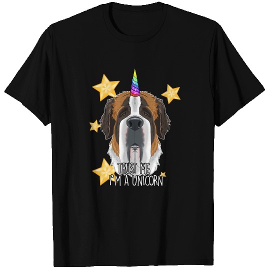 Trust Me Im A Unicorn I Funny Saint Bernard T Shirts